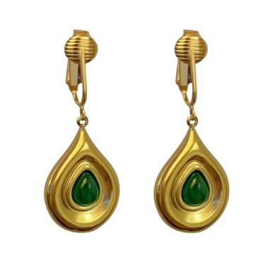 Imagem de Aloha Earrings Brincos pendentes com clipe em tom dourado não perfurado, One Size, Metal, Sem pedra preciosa