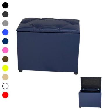 Imagem de Puff Retangular Baú Moderno Espaçoso Pufe Decorativo - Realizar, Azul 