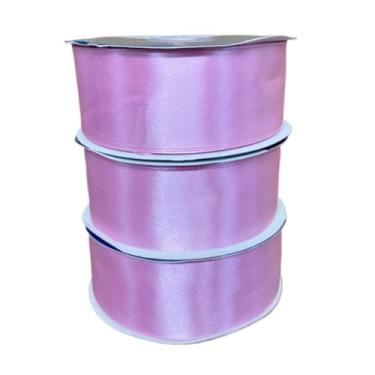 Imagem de ROLO Fita de Cetim Simples N°9 38mm, 50mts ideal para presentes, decorações, festas visual elegante e integração estilosa(ROSA CLARO (COR 132))