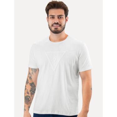 Imagem de Camiseta Guess Masculina Embossed Logo Branca-Masculino