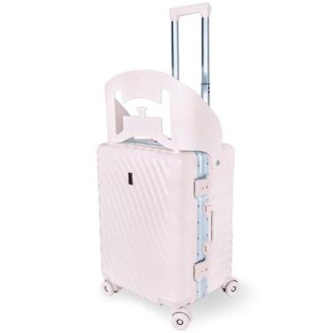 Imagem de Mala Viagem Média Assento Infantil ABS Giro 360 de 11 a 23kg - Rosa - 