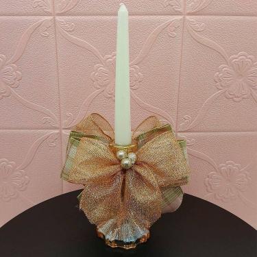 Imagem de Castiçal Porta Vela Aparador Arranjo Centro Mesa Natal 35cm