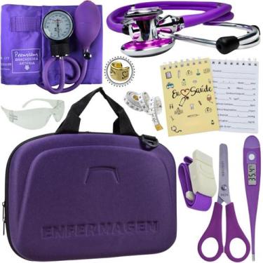 Imagem de Kit Enfermagem Maleta Super Luxo Completa Exclusiva - Love Saude, ROXO