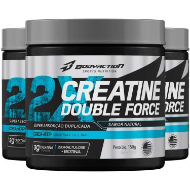Imagem de Kit 3 creatine monohidratada doble force 150G Body Action