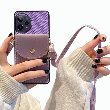 Imagem de Tuxiwei Capa compatível com Cricket iCon Pro 2026 com porta-cartões feminino/feminino, (apenas versão PRO), capa carteira PU Learher | Bolsa com compartimentos para cartão de crédito com alça e botão