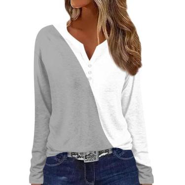 Imagem de Blusas de manga comprida para mulheres COTECRAM 2024, camiseta moderna