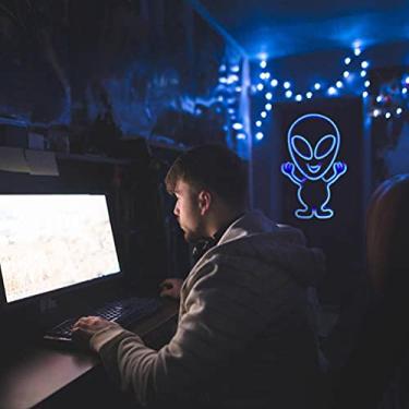 Imagem de Generic Sinais de Néon Alienígenas Coloridos Luzes LED Acrílicas Decoração de Parede, Luz Noturna Engraçada para Quarto Bar de Jogos (estilo 1)