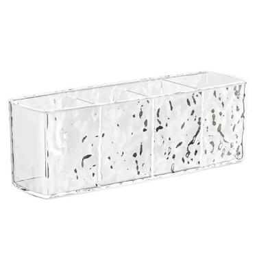 Imagem de Organizador De Pincel Maquiagem Bancada Mesa Cosmético Acrílico Cristal Make Grande Acrílico