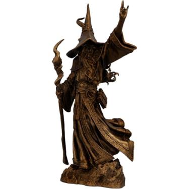 Imagem de Estátua Escultura Merlin - Grande Mago - Versão 2 (Cobre Antigo)