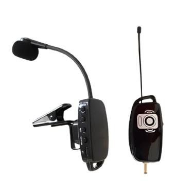 Imagem de Sistema de microfone de saxofone sem fio, microfone de clipe de transmissão digital, alcance de 164 m, captador universal para instrumentos de sopro e latão