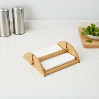 Imagem de Porta Guardanapos de Bambu Madeira Mesa Posta Rústico Decorativo Elegante(Bambu)