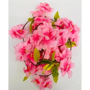 Imagem de Corrente de Flor Cerejeira Artificial 2m para Decoração Trepadeira Floral para Festa Casamento e Jardim Guirlanda Decorativa Rosa (Rosa cerejeira)