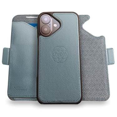 Imagem de Dreem for iPhone 17 Case Wallet, Revolutionary Phone Stand, Vegan Leather, MagSafe-Fit, Magnetic Detachable Flip Cover, RFID Blocking Card Holder, Gift-Box [Fibonacci:Slate Blue]