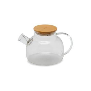 Imagem de Chaleira De Vidro Borossolicato Com Tampa De Bambu 1 Litro