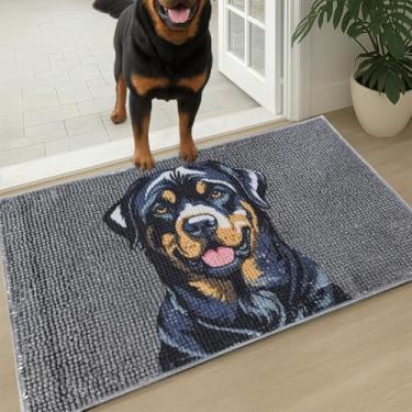 Imagem de Muddy Mat Tapete de porta de microfibra altamente absorvente e tapete para animais de estimação, antiderrapante e grosso, lavável e tapete de banho, chenille macio para cozinha, banheiro, quarto