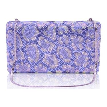 Imagem de Bestenda Bolsa de mão Leaprod de cristal para mulheres, formal, exclusiva, para casamento, animal, strass, festa noturna, opala, Large