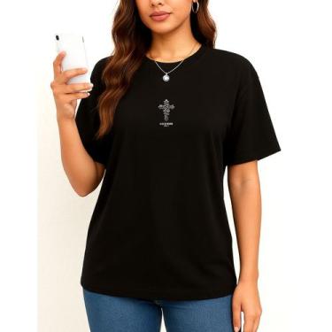 Imagem de Camiseta Jesus a Luz do Mundo Cruz 100% Algodão - Hipsters, Preto, P