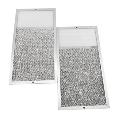 Imagem de Meyffon Filtro de para-sol com lente de luz compatível com Broan R610027 SR610027 1568322 1568323 PM25WW PM25BL AL9245, 7-5/8 x 14-1/8 x 3/8 polegadas, filtro de graxa de malha de alumínio, 2 peças