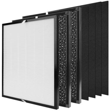 Imagem de 3000 filtros de substituição – pacote com 7, compatível com 3000 purificadores de ar, 1 filtro de ar, 2 filtros de carvão ativado, 4 pré-filtros extras de carbn