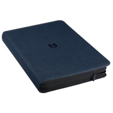 Imagem de Fichário de cartão com 16 bolsos com zíper, 1024 bolsos com porta-cartões colecionáveis, capa de poliuretano premium, pasta com zíper, álbum de carregamento lateral para TCG, MTG, cartas esportivas