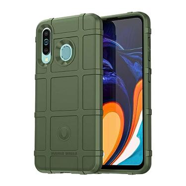 Imagem de IDEWEI Capa para Samsung Galaxy A60, fibra de carbono refinada, anti-queda, anti-impressões digitais, proteção integral. A capa do telemóvel é compatível com Samsung Galaxy A60