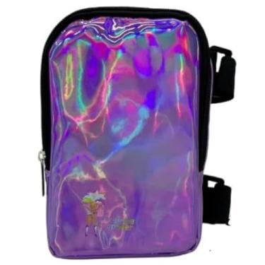 Imagem de Bolsa de coxa holográfica | Arnês de perna para mulheres | Bolsa de cintura ao ar livre | Pochete de caminhada de carnaval com alças ajustáveis, Roxa, One Size, Bolsa de coxa regular