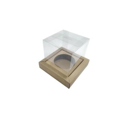 Imagem de Caixa Para Panetone 100G Kraft Com Borda Kit 20Und - Embala Cristal