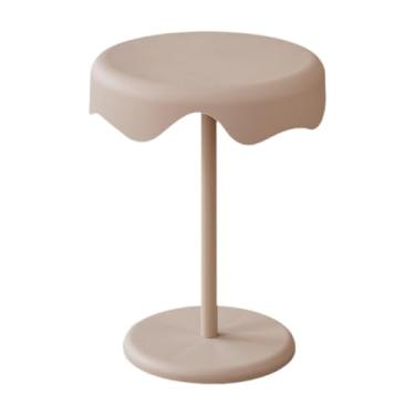 Imagem de Llazsybz Mesa Lateral Redonda para Decoração de Mesa de E Bebidas, Móveis Pequenos, Mesa de Martini Minimalista, Mesa de Centro para Escritório, Cáqui