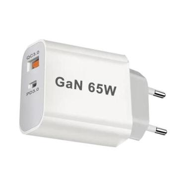 Imagem de Carregador Rápido GaN USB-C De 65W PD3.0 Com Duas Portas Para iPhone 1