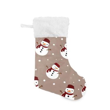 Imagem de GakkiGii Lindo boneco de neve de Natal grande meia de Natal, decoração de Natal suspensa para parede de árvore de lareira, 45 x 31 cm