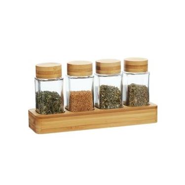 Imagem de Porta Condimentos com 5 Peças em Bambu Kenya