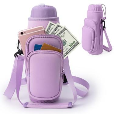 Imagem de linmaya Bolsa de transporte para garrafa de água, bolsa isolada para garrafa de água Stanley IceFlow Owala 16/24/32/1,134 g (roxo)