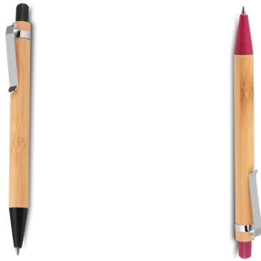 Imagem de Genérico Kit Caneta Ecológica Esferográfica Retrátil, Papel Reciclado, Azul, Estilo Sustentável, Texturizado, 2 Unidades, para Escrita Geral, 6 Anos ou Mais (Preto e Vermelho .)