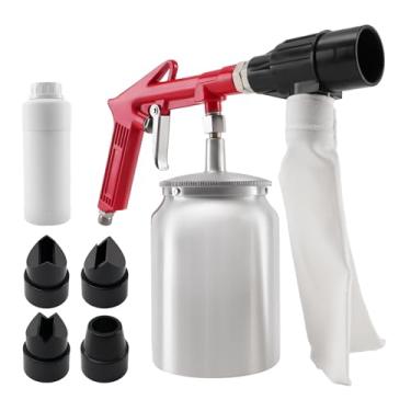 Imagem de maXpeedingrods Kit de pistola de jato de areia com bolsa de recuperação de areia, ferramenta de jato de areia para compressor de ar com abrasivo para limpeza de metal, madeira, preparação de