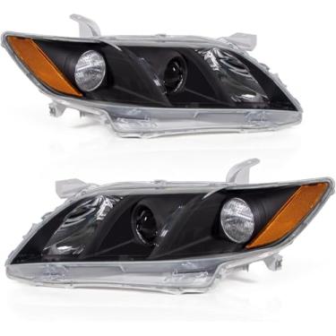 Imagem de AS Faróis de montagem de faróis Toyota Camry 2007 2008 2009 para projetor híbrido 07 08 09 Camry Exclude Par esquerdo e direito - Lente transparente com estrutura cromada