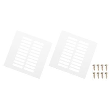Imagem de PATIKIL 2 peças de tampa de ventilação de porta de 15 x 15 cm, capa de ventilação de grade de alumínio com parafusos de montagem para porta de teto de armário de guarda-roupa, branco