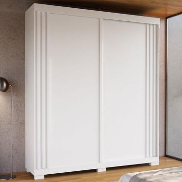 Imagem de Guarda-Roupa Casal Athena 2 Portas 3 Gavetas 100% Mdf Branco - Acp Móveis