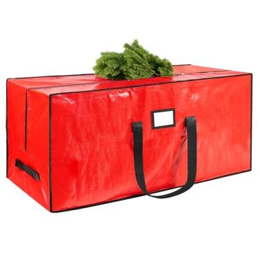Imagem de SUNQEBO Bolsa de armazenamento de árvore de Natal de 2,7 m – serve para árvore de Natal artificial extragrande, material impermeável com alças reforçadas duráveis e zíperes duplos, protege contra