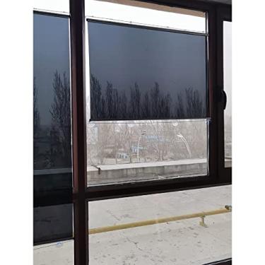 Imagem de uhyOHF Cortinas pretas com ventosa de privacidade diurna, cortina de rolo de janela com bloqueio de proteção solar, espelho unidirecional e persiana de rolo transparente para porta de vidro (63 x 150