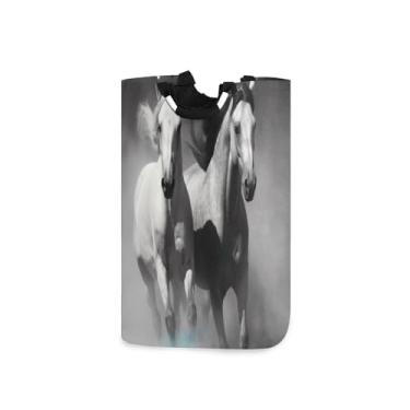 Imagem de xigua Cavalo de corrida grande cesto de roupa suja com alça, cesto de roupas dobrável, cesta de armazenamento dobrável para organização de brinquedos e roupas no quarto, banheiro e lavanderia