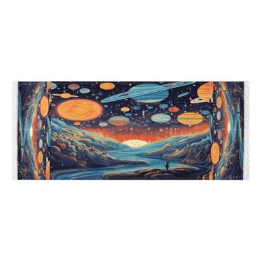 Imagem de Wassud Universe Capas de lavadora e secadora, protetor de lavadora com sacos de armazenamento, capa de geladeira à prova de poeira com bolsos para lavanderia doméstica, cozinha, 120 x 55 cm