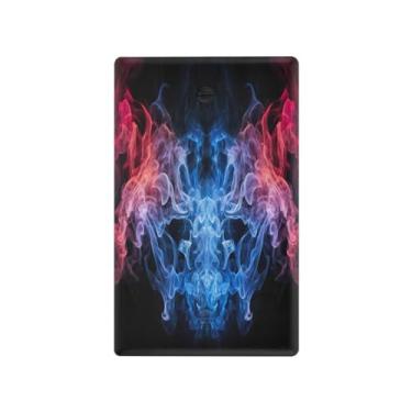 Imagem de Wassud Placa de cobertura de interruptor de luz padrão de fumaça azul e branco, 1 capa de tomada em branco placa de parede decorativa decoração de casa sala de estar quarto