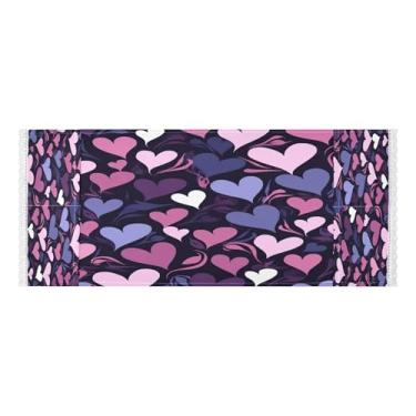 Imagem de Wassud Capas de lavadora e secadora em forma de coração rosa e roxo, protetor de lavadora com sacos de armazenamento, capa de geladeira à prova de poeira com bolsos para lavanderia doméstica, cozinha