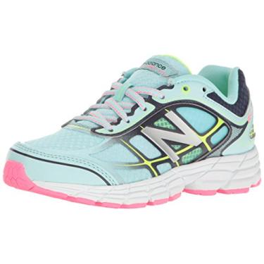 Imagem de New Balance KJ860 Tênis de corrida juvenil (criança pequena/criança grande), Azul/rosa, 5.5 Wide Big Kid