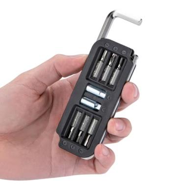 Imagem de TARSHYRY Kit de Ferramentas de Reparo de Bicicleta Portátil de 10 Em 1, Bicycle Multitool Precision CRV Aço ABS ABS Com Base Magnetizada para Bicicletas de Estrada e Montanha (Preto)