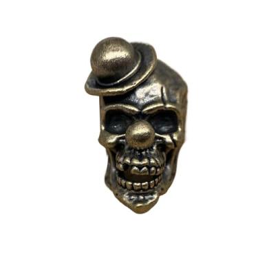 Imagem de Pingente de contas de cabeça de caveira de palhaço feito à mão, suprimentos de fabricação de joias personalizadas para entusiastas de bricolage, acessórios de berloque de contas de paracord ideais