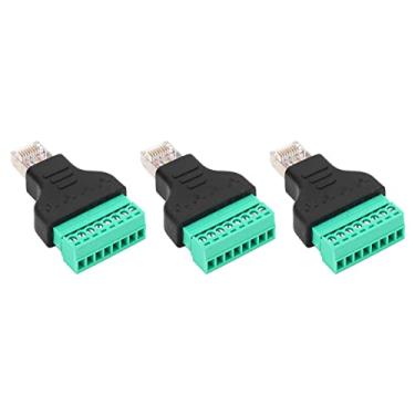 Imagem de aqxreight Adaptador de Terminal de Parafuso RJ45 de 3 Unidades Rosca Fêmea RJ45 para Conector de Rede de 8 Pinos Soldagem Grátis Melhor ConexãO de TransmissãO PadrãO O Pino Adaptador Fêmea de Rosca