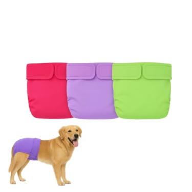 Imagem de Kit 3 Fraldas Cachorro Fêmea Reutilizáveis Cor 1- Materiais Duráveis ​​Solução lavável na máquina para incontinência de animais de estimação e viagens longas Petting Is Caring (G)