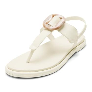 Imagem de OLUKAI Sandália rasteira feminina La'i T-bar, Areia branca/areia branca, 41