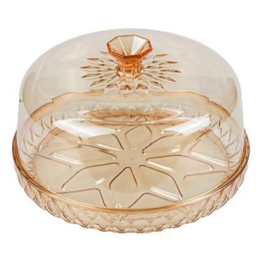 Imagem de Queijeira Acrílico Porta Queijo Com Tampa Plasutil Citrino - Plasútil